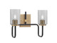 Toltec Lighting - 6222-MBNAB-3002 - Two Light Bath Bar - Sandia - Matte Black & New Age Brass