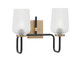 Toltec Lighting - 6222-MBNAB-4250 - Two Light Bath Bar - Sandia - Matte Black & New Age Brass