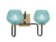 Toltec Lighting - 6222-MBNAB-4625 - Two Light Bath Bar - Sandia - Matte Black & New Age Brass