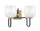Toltec Lighting - 6222-MBNAB-4811 - Two Light Bath Bar - Sandia - Matte Black & New Age Brass