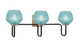 Toltec Lighting - 6223-MBNAB-4625 - Three Light Bath Bar - Sandia - Matte Black & New Age Brass