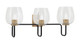 Toltec Lighting - 6223-MBNAB-4810 - Three Light Bath Bar - Sandia - Matte Black & New Age Brass