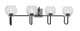 Toltec Lighting - 6224-MBGP-4102 - Four Light Bath Bar - Sandia - Matte Black & Graphite