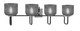 Toltec Lighting - 6224-MBGP-4612 - Four Light Bath Bar - Sandia - Matte Black & Graphite