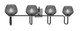 Toltec Lighting - 6224-MBGP-4622 - Four Light Bath Bar - Sandia - Matte Black & Graphite