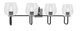 Toltec Lighting - 6224-MBGP-4810 - Four Light Bath Bar - Sandia - Matte Black & Graphite