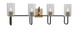 Toltec Lighting - 6224-MBNAB-3002 - Four Light Bath Bar - Sandia - Matte Black & New Age Brass