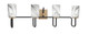 Toltec Lighting - 6224-MBNAB-3009 - Four Light Bath Bar - Sandia - Matte Black & New Age Brass