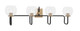 Toltec Lighting - 6224-MBNAB-4100 - Four Light Bath Bar - Sandia - Matte Black & New Age Brass