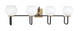 Toltec Lighting - 6224-MBNAB-4101 - Four Light Bath Bar - Sandia - Matte Black & New Age Brass