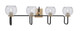 Toltec Lighting - 6224-MBNAB-4102 - Four Light Bath Bar - Sandia - Matte Black & New Age Brass