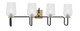 Toltec Lighting - 6224-MBNAB-4250 - Four Light Bath Bar - Sandia - Matte Black & New Age Brass