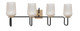 Toltec Lighting - 6224-MBNAB-4253 - Four Light Bath Bar - Sandia - Matte Black & New Age Brass