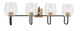 Toltec Lighting - 6224-MBNAB-4810 - Four Light Bath Bar - Sandia - Matte Black & New Age Brass