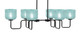 Toltec Lighting - 6236-MB-4615 - Six Light Bar - Sandia - Matte Black