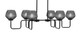 Toltec Lighting - 6236-MB-4622 - Six Light Bar - Sandia - Matte Black