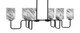 Toltec Lighting - 6236-MB-549 - Six Light Bar - Sandia - Matte Black