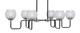 Toltec Lighting - 6236-MBGP-5110 - Six Light Bar - Sandia - Matte Black & Graphite