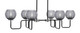 Toltec Lighting - 6236-MBGP-5112 - Six Light Bar - Sandia - Matte Black & Graphite