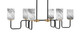 Toltec Lighting - 6236-MBNAB-3009 - Six Light Bar - Sandia - Matte Black & New Age Brass