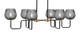 Toltec Lighting - 6236-MBNAB-4602 - Six Light Bar - Sandia - Matte Black & New Age Brass