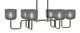 Toltec Lighting - 6236-MBNAB-4612 - Six Light Bar - Sandia - Matte Black & New Age Brass