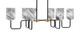 Toltec Lighting - 6236-MBNAB-549 - Six Light Bar - Sandia - Matte Black & New Age Brass
