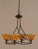 Toltec Lighting - 904-DG-454 - Four Light Chandelier - Capri - Dark Granite