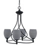 Toltec Lighting - 904-MB-4022 - Four Light Chandelier - Capri - Matte Black
