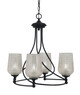 Toltec Lighting - 904-MB-4253 - Four Light Chandelier - Capri - Matte Black