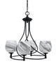 Toltec Lighting - 904-MB-4819 - Four Light Chandelier - Capri - Matte Black