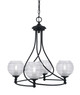 Toltec Lighting - 904-MB-5110 - Four Light Chandelier - Capri - Matte Black