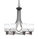 Toltec Lighting - 908-DG-3001 - Eight Light Chandelier - Capri - Dark Granite