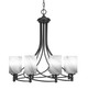 Toltec Lighting - 908-MB-3009 - Eight Light Chandelier - Capri - Matte Black