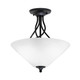 Toltec Lighting - 909-MB-2161 - Three Light Semi-Flush Mount - Capri - Matte Black