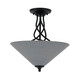 Toltec Lighting - 909-MB-4012 - Three Light Semi-Flush Mount - Capri - Matte Black