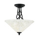 Toltec Lighting - 909-MB-714 - Three Light Semi-Flush Mount - Capri - Matte Black