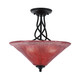 Toltec Lighting - 909-MB-716 - Three Light Semi-Flush Mount - Capri - Matte Black