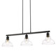 Carver Three Light Semi-Flush Mount (0305-3SF BLK-CLR)