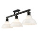 Carver Three Light Semi-Flush Mount (0305-3SF BLK-VMG)