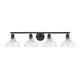 Carver Four Light Bath Vanity (0305-BA4 BLK-CLR)