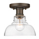 Golden - 0305-FM RBZ-CLR - One Light Flush Mount - Carver - Rubbed Bronze