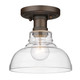 Carver One Light Flush Mount (0305-FM RBZ-CLR)
