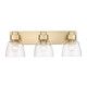 Golden - 0314-BA3 BCB-CLR - Three Light Bath Vanity - Remy - Brushed Champagne Brass