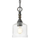 Golden - 0806-M1L ABI-HWG - One Light Mini Pendant - Keating - Antique Black Iron