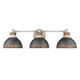 Golden - 0865-BA3 AGV-ABI - Three Light Bath Vanity - Kinsley - Aged Galvanized Steel