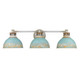 Golden - 0865-BA3 AGV-TEAL - Three Light Bath Vanity - Kinsley - Aged Galvanized Steel