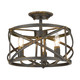 Golden - 0890-SF ABI - Three Light Semi-Flush Mount - Alcott - Antique Black Iron