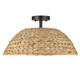 Rue Three Light Semi-Flush Mount (1081-SF BLK-WSG)