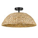 Rue Three Light Semi-Flush Mount (1081-SF BLK-WSG)